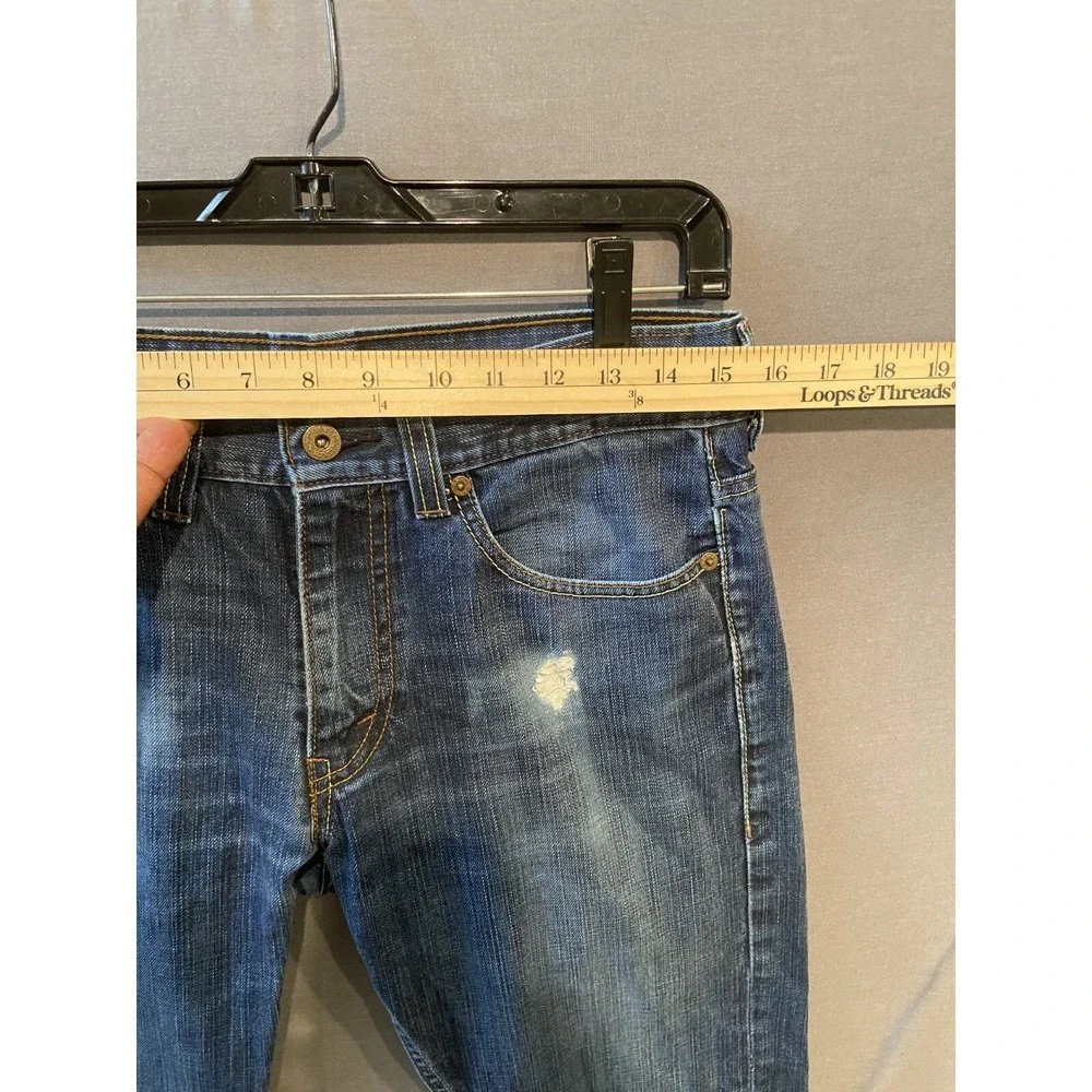 Levi's 511 Jeans Mens 32x32 Blue Skinny Fit Distressed Denim 100% Cotton